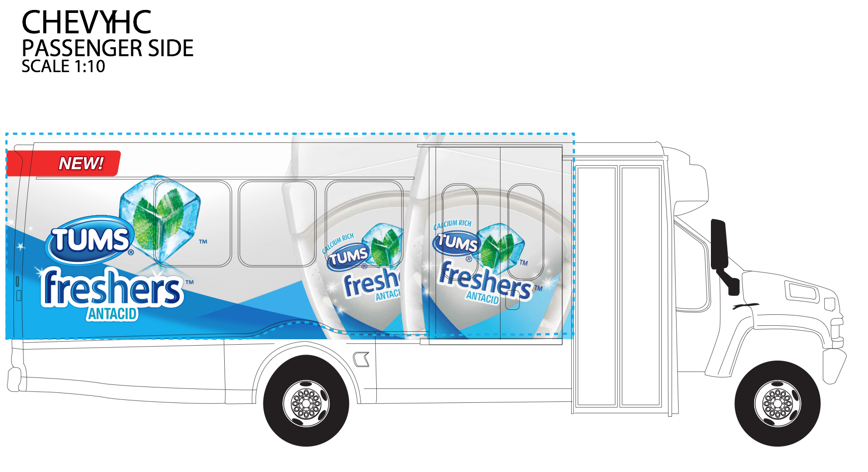 Tums product activation bus mockup