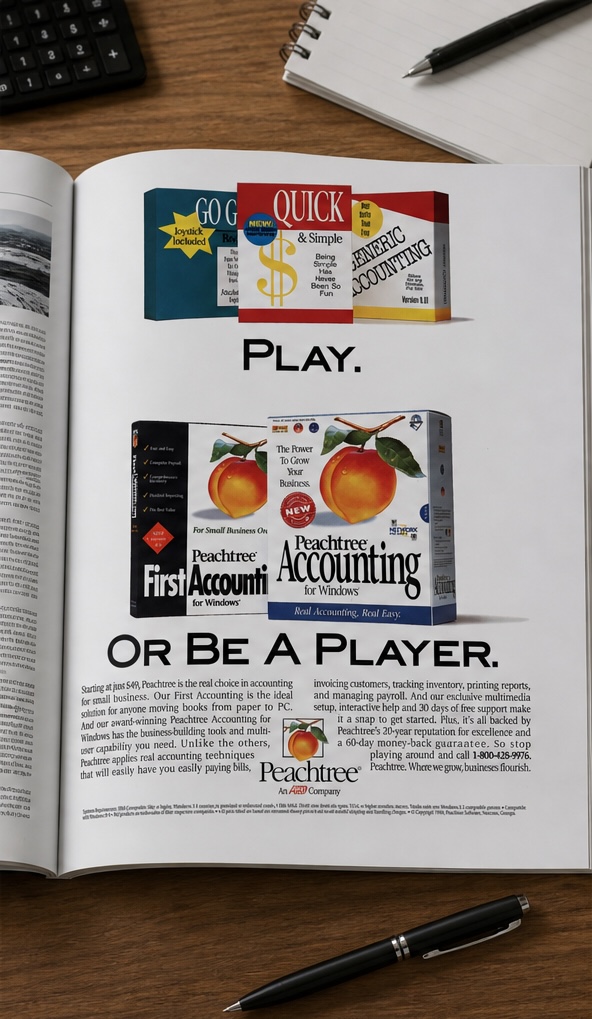 peachtree accounting print ad magazine creative