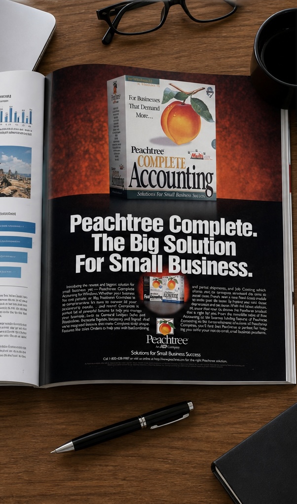 peachtree accounting print ad magazine design