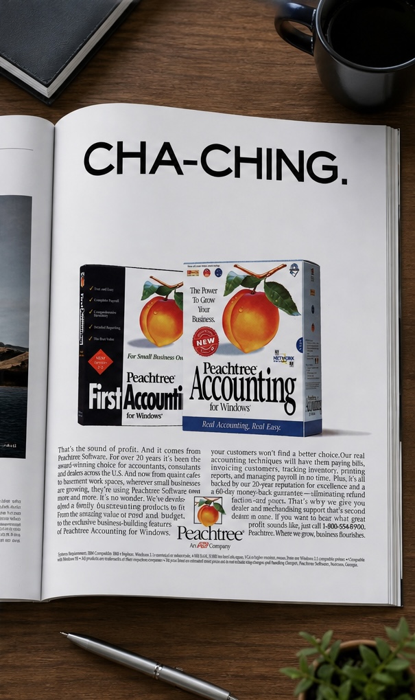peachtree accounting print ad magazine
