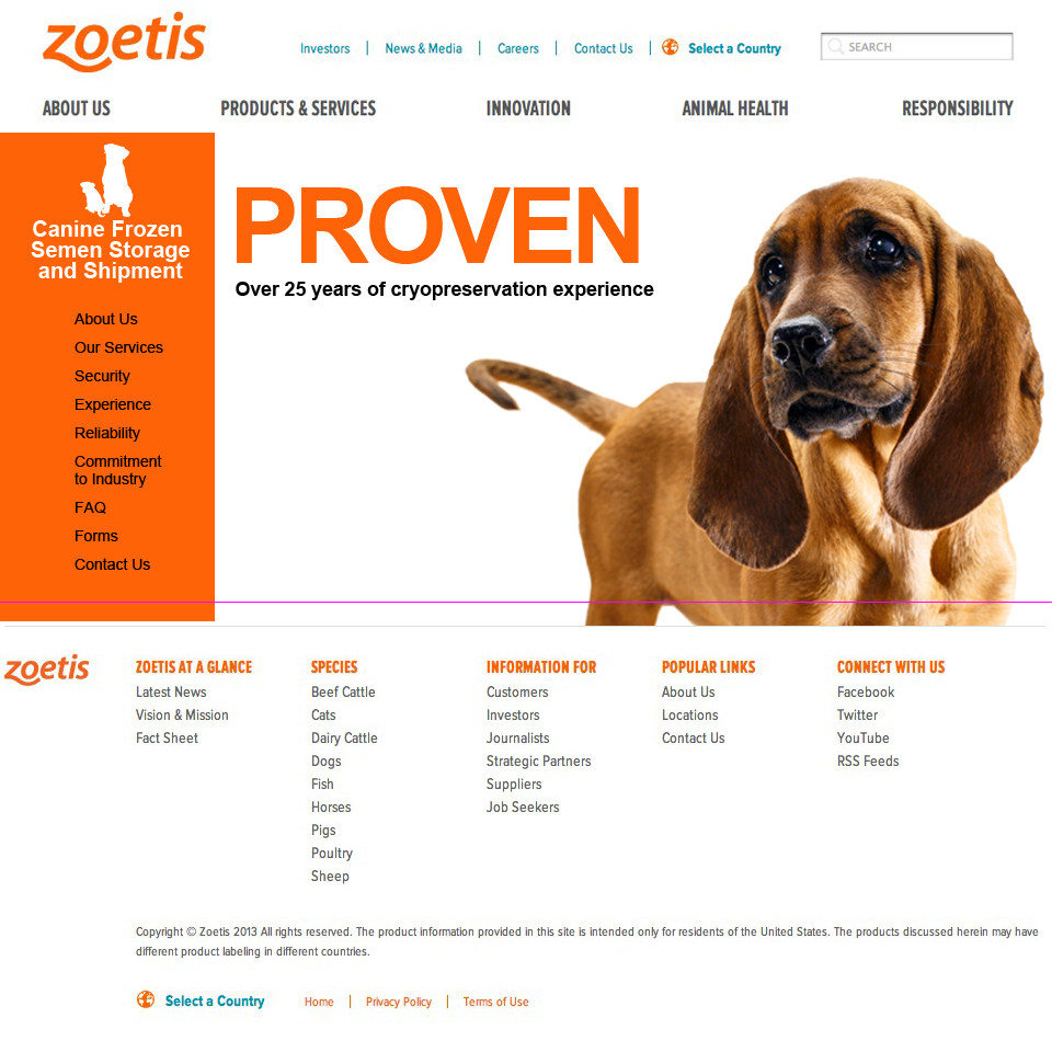 zoetis big pharma website design UI